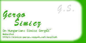 gergo simicz business card